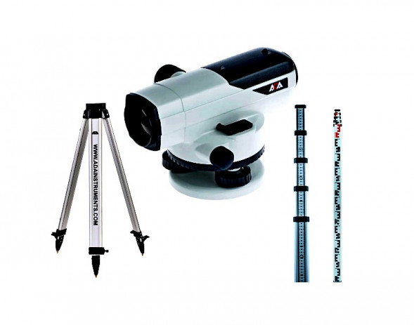 КОМПЛЕКТ Нивелир оптический ADA PROF X 32 с поверкой +Рейка нивелирная телескопич. ADA STAFF 5+Шт