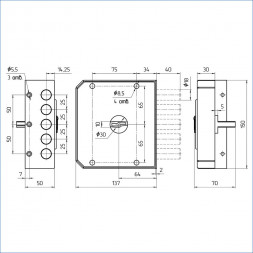 Замок накладной ЗН4 030.0.1 ПР (3кл) МЕТТЭМ
