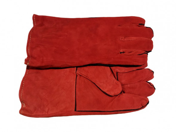 А-21 Перчатки &quot;Краги&quot; замшевые с подкладкой, длина 35 см. красные (10шт)