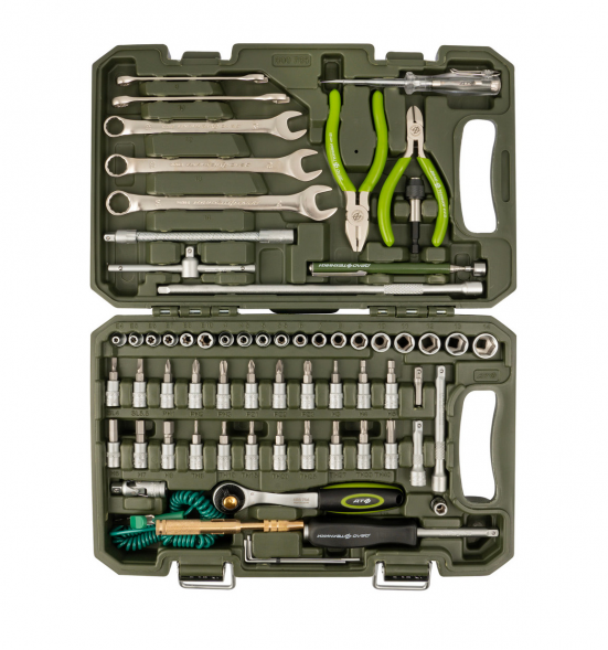 600765 Набор головок 1/4" с инструментом, 65 предметов