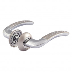 Ручка дверная AL 96А AL мат.никель/хром "Нора-М"