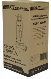 Насос дренажный NDF-1100BS (220л/мин; 1100Вт; макс. напор 10м; частицы до 25мм,нож для дроблен BRAIT