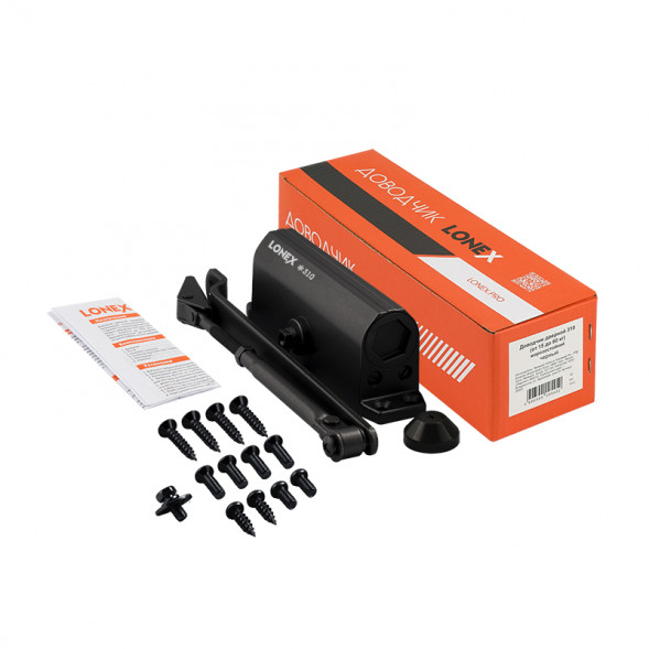 Доводчик дверной LONEX 310 (от 15 до 60 кг) (черный) морозостойкий