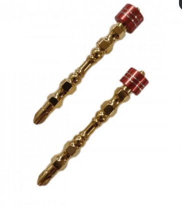 Насадка двухсторонняя 65PH2 c магнитным ограничителем красный/золотой (10шт) пласт. коробка SKOLE