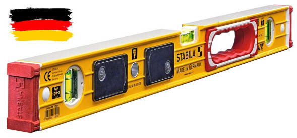 Уровень тип 196-2 LED 60см с подсветкой (2верт.1гориз.точн.0,5мм/м) STABILA