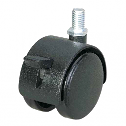 Колесо мебельное поворотное, черный пластик с тормозом.Крепление болт М8.SIZE:1,5&quot;(40)Нагрузка 20 кг. М084-40Т