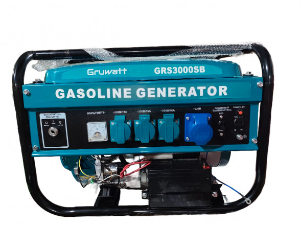 Бензиновый генератор 3000Вт, Электростартер GRUWATT