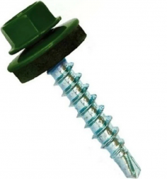 Саморез кровельный 4,8х29 оцинк RAL 6005 зеленый мох по дереву (250шт)