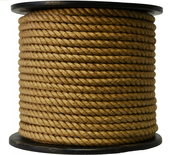 Канат джутовый крученый 12мм (100м бобина)