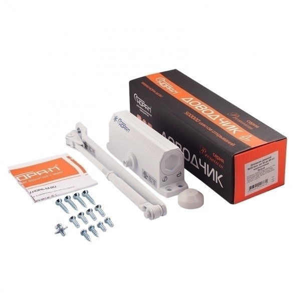 Доводчик №3S бол. (до 80кг) (белый) морозостойкий "Нора-М"