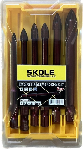 Набор сверл по керамике QUATRO 6пр SKOLE (+хв)