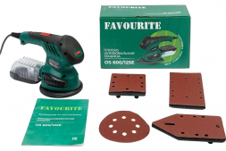 Плоскошлифовальная машина 600Вт, 0-14000об/мин, 0-28000кол/мин, 4 насадки OS 600/125E FAVOURITE